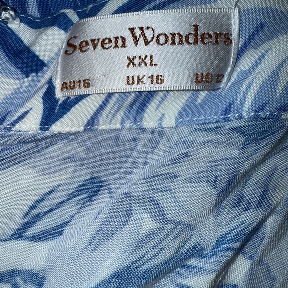 Seven Wonders Kiah Maxi Dress- Blue Floral Tropical cutout Sz XXL 12 - Picture 13 of 16